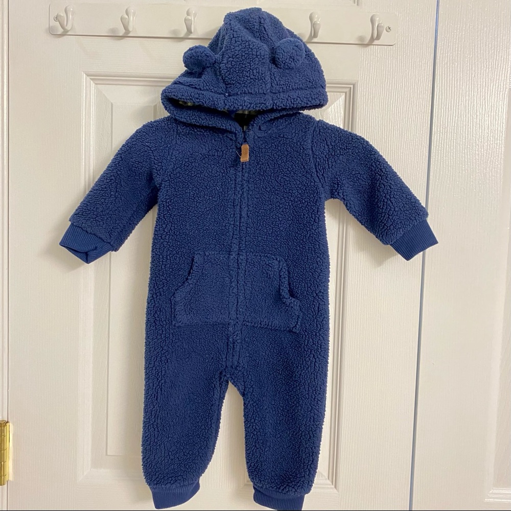 Navy blue Carter’s coverall fleece open toe one piece